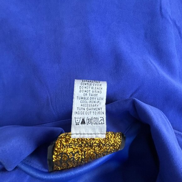 Vintage Bob Mackie Wearable Art Womens Small Blue Embroidered Braids Zip Jacket - Picture 4 of 9